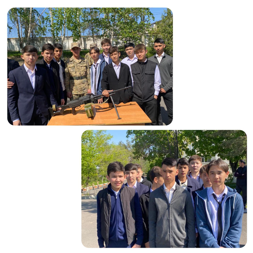 "9 мамыр - Жеңіс күні" мерекесіне орай оқушыларды әскери бөліммен және олардың тыныс тіршілігімен таныстыру мақсатында аудандық 2027 әскери бөлімшесіне мектеп оқушыларымен экскурсия жасады.